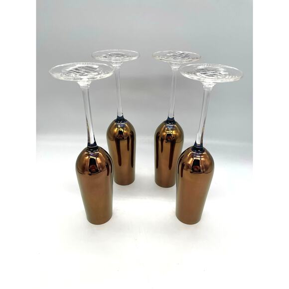 Pier 1 Imports Bronze Set of 4 Champagne Flutes 9.25" Tall - Picture 4 of 7